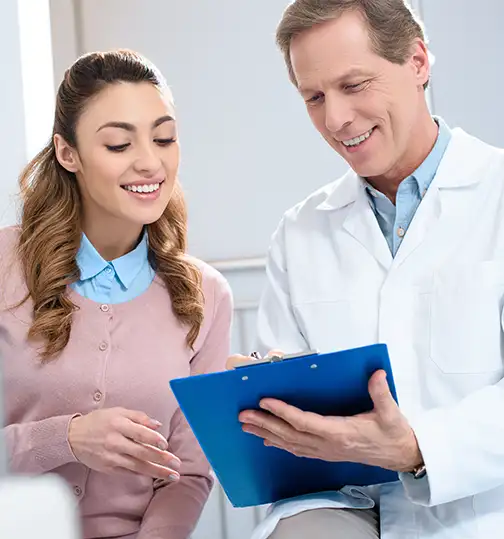 female patient and male doctor
